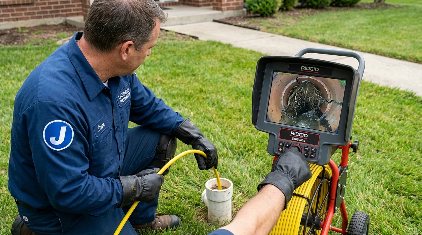 Sewer camera inspection being performed by Johns Plumbing LLC in Rolla